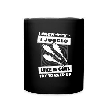 Juggling Girl Juggler - Full Colour Mug - black - Front