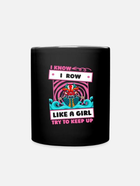 Rudern Ruderer Mädchen - Tasse einfarbig - Schwarz