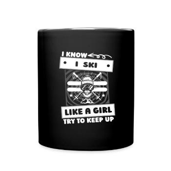 Skiing Apres Ski Girls - Full Colour Mug - black - Front