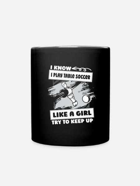 Tischfußball Kicker Mädchen - Tasse einfarbig - Schwarz