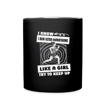 Ultramarathon Mädchen - Tasse einfarbig - Schwarz - Vorne