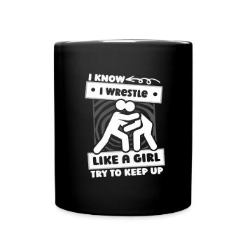 Wrestling Wrestler Mädchen - Tasse einfarbig - Schwarz - Vorne