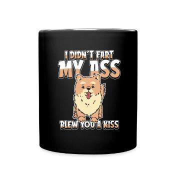 Poméranien Je n’ai pas pété mes fesses t’a soufflé un baiser - Mug uni - noir - Devant