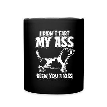 Chien Bassett - Mug uni - noir - Devant