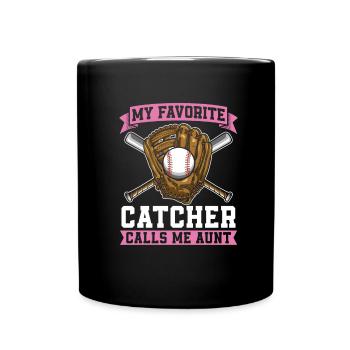 Tante softball - Mug uni - noir - Devant