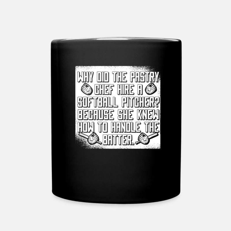 Softball Lustig - Tasse einfarbig - Schwarz