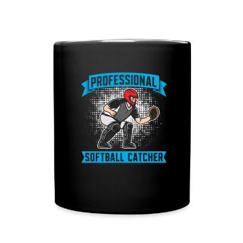 Softball Fänger - Tasse einfarbig - Schwarz - Vorne