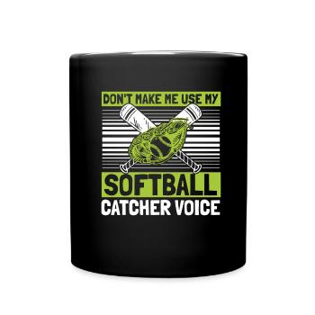 Softball Fänger - Tasse einfarbig - Schwarz - Vorne