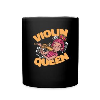 Violon Reine du violon - Mug uni - noir - Devant