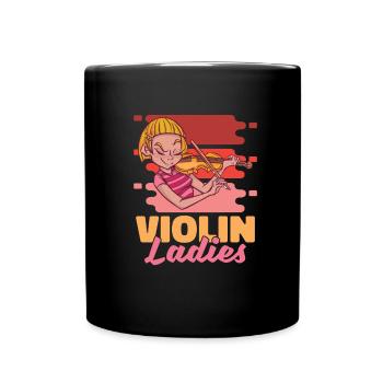 Violine Geige Damen - Tasse einfarbig - Schwarz - Vorne