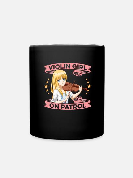 Violin Violin Girl - Full Colour Mug - black