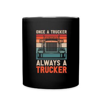Lkw Fahrer Trucker Lastwagenfahrer Alter Trucker - Tasse einfarbig - Schwarz - Vorne