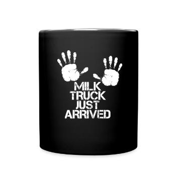 Lait de vache Drôle de wagon de lait - Mug uni - noir - Devant