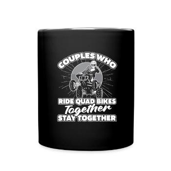 Quad Bike Paar - Tasse einfarbig - Schwarz - Vorne