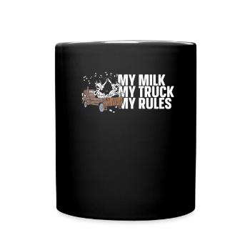 Cow Milk Funny Milk Wagon - Full Colour Mug - black - Front