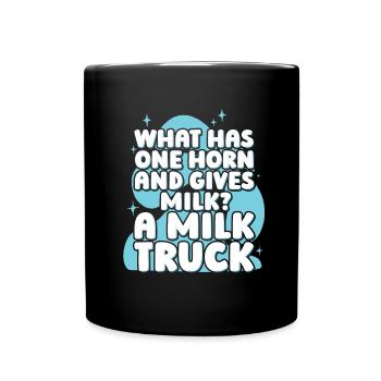 Cow Milk Funny Milk Truck - Full Colour Mug - black - Front