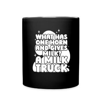 Camion de lait de vache drôle - Mug uni - noir - Devant