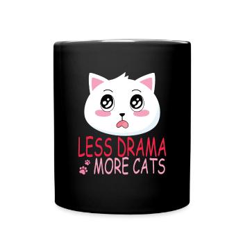 Katzen Mutter Miau Lustig Katzendame T-Shirt - Tasse einfarbig - Schwarz - Vorne