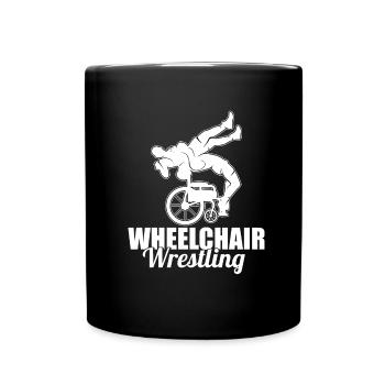 Wrestling Wrestler Rollstuhl - Tasse einfarbig - Schwarz - Vorne