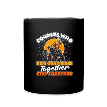 Quad Bike Paar - Tasse einfarbig - Schwarz - Vorne