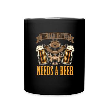Rodeo Cowboy Bier Ranch Cowboy - Tasse einfarbig - Schwarz - Vorne