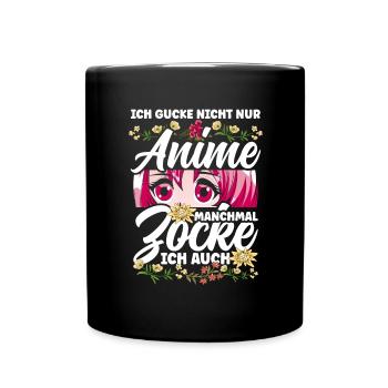 anime Kawaii zocken Gamer Otaku Manga - Tasse einfarbig - Schwarz - Vorne