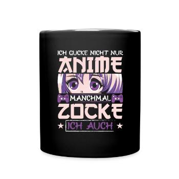 anime Kawaii zocken Gamer Otaku Manga - Tasse einfarbig - Schwarz - Vorne