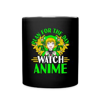 anime girl kawaii otaku manga - Mug uni - noir - Devant