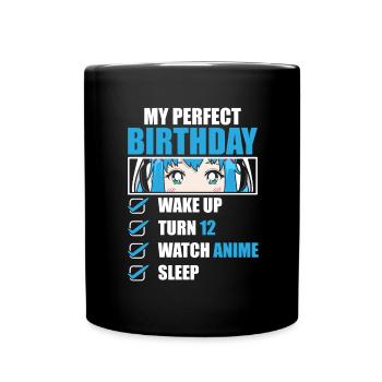 anime girl kawaii otaku manga - Mug uni - noir - Devant