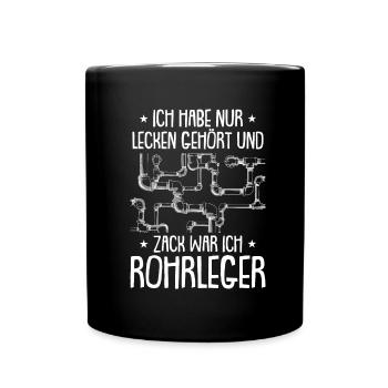 Rohrleitungsbauer Komisch - Tasse einfarbig - Schwarz - Vorne