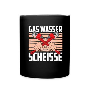 Rohrleitungsbauer Sarkastisch - Tasse einfarbig - Schwarz - Vorne