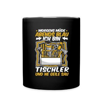 Zimmermann Tischler Schreiner - Tasse einfarbig - Schwarz - Vorne