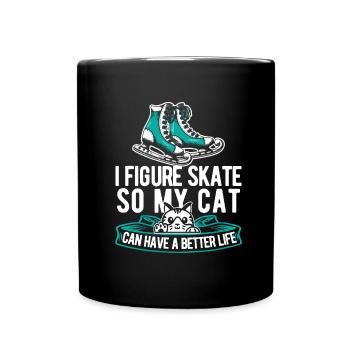 Figure skating Figure skater cat - Full Colour Mug - black - Front