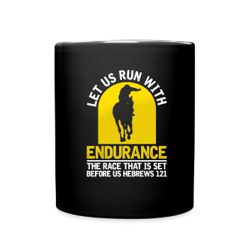 Cheval Équitation Cheval Christian Endurance - Mug uni - noir - Devant