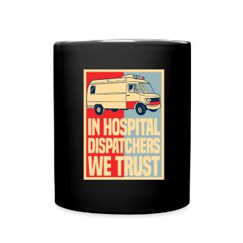 Notruf Leitstelle Einsatzzentrale Ambulanz - Tasse einfarbig - Schwarz - Vorne