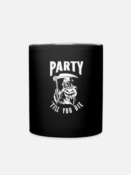 Halloween Skelett - Tasse einfarbig - Schwarz