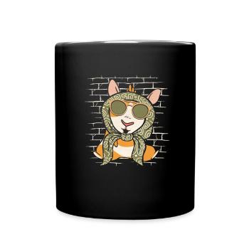 Meerschwein Meerschweinchen Sonnenbrillenschal - Tasse einfarbig - Schwarz - Vorne