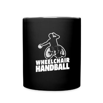 Handball Handballer Rollstuhl - Tasse einfarbig - Schwarz - Vorne
