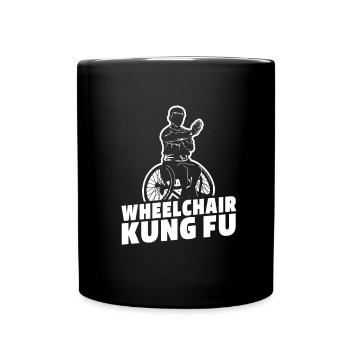 Kung Fu Rollstuhl - Tasse einfarbig - Schwarz - Vorne
