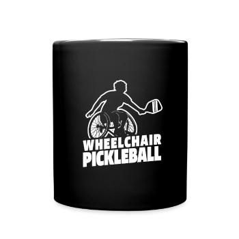 Pickleball wheelchair - Full Colour Mug - black - Front