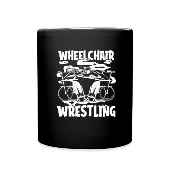 Wrestling Wrestler Rollstuhl - Tasse einfarbig - Schwarz - Vorne