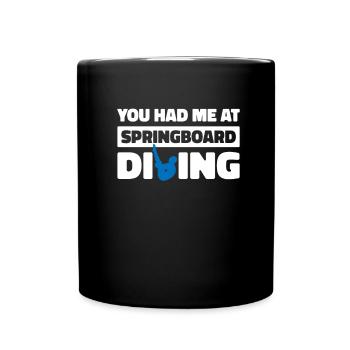 Turmspringen Turmspringer Humor - Tasse einfarbig - Schwarz - Vorne