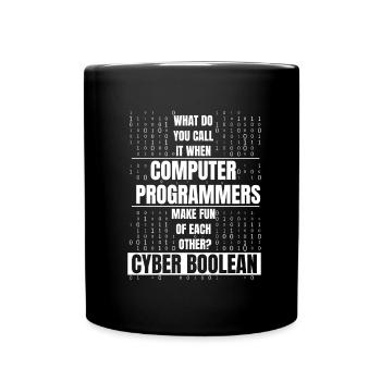 Developer Coder Programmer Funny - Full Colour Mug - black - Front