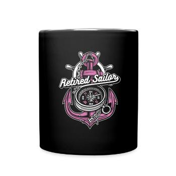 Sailing Sailors Retired Sailboat - Full Colour Mug - black - Front