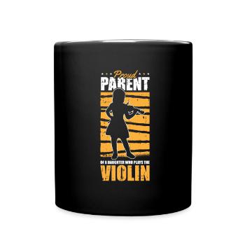 Violine Geige Elternteil - Tasse einfarbig - Schwarz - Vorne
