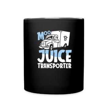 Kuh Milch Witzig Milchwagen - Tasse einfarbig - Schwarz - Vorne