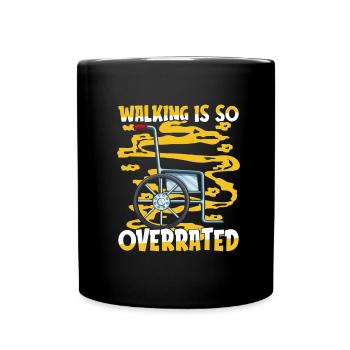 Rollstuhl Rollstuhlfahrer Fun - Tasse einfarbig - Schwarz - Vorne