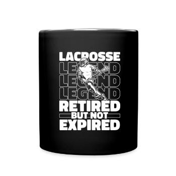 Retired Lacrosse - Full Colour Mug - black - Front