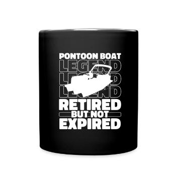 Pontonboot Im Ruhestand - Tasse einfarbig - Schwarz - Vorne