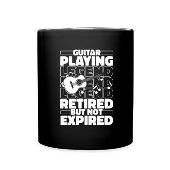 Retired acoustic guitar - Full Colour Mug - black - Front